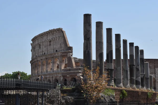 Römisches Kolosseum Mit Säulen Vor Dem Forum — Stockfoto