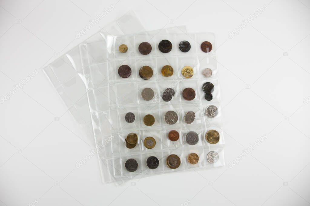 Plastic packaging for coins. Suitable for numismatists.