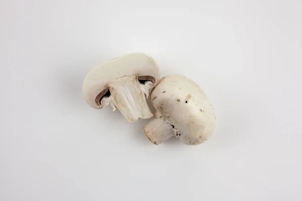 Funghi Sfondo Bianco Funghi Cucinare Deliziosi Piatti — Foto Stock
