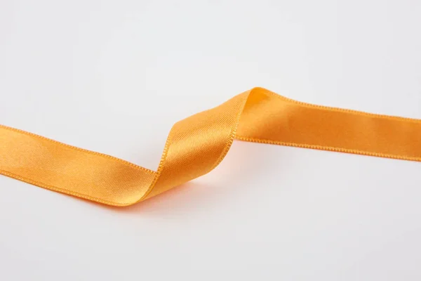 Yellow Ribbon White Background Beautiful Presentation Light Airy Theme — Stock Photo, Image