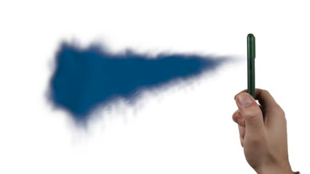 Nevoeiro Pantone Azul Sai Telefone Para Apresentação Polinização Por Telefone — Vídeo de Stock