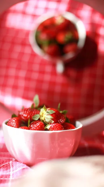 Group Strawberry White Bowl — Stock Photo, Image