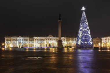 Noel ağacı Palace Meydanı ' St. Petersburg, Rusya Federasyonu