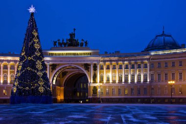 Noel ağacı Palace Meydanı ' St. Petersburg, Rusya Federasyonu