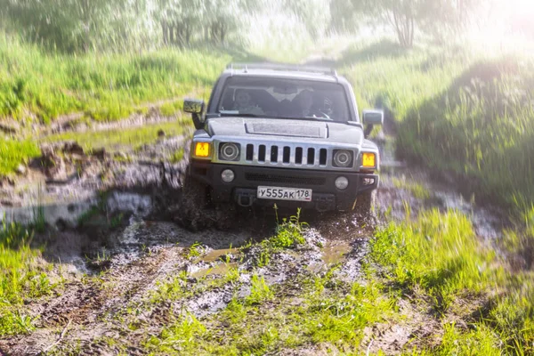 Región Leningrado Rusia Junio 2016 Hummer Road Región Leningrado Hummer — Foto de Stock