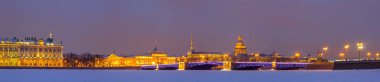 Sunrise, St. Petersburg, Rusya. alacakaranlık, St Petersburg