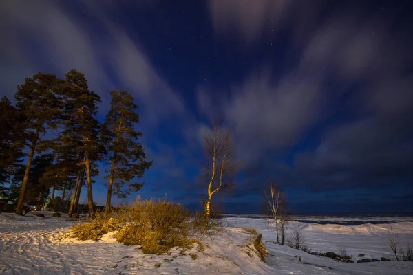 Hielo Primavera Lago Ladoga Región Leningrado Rusia — Foto de Stock