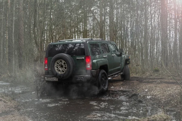 Région Leningrad Russie 1Er Avril 2017 Hummer Sur Plage Golfe — Photo