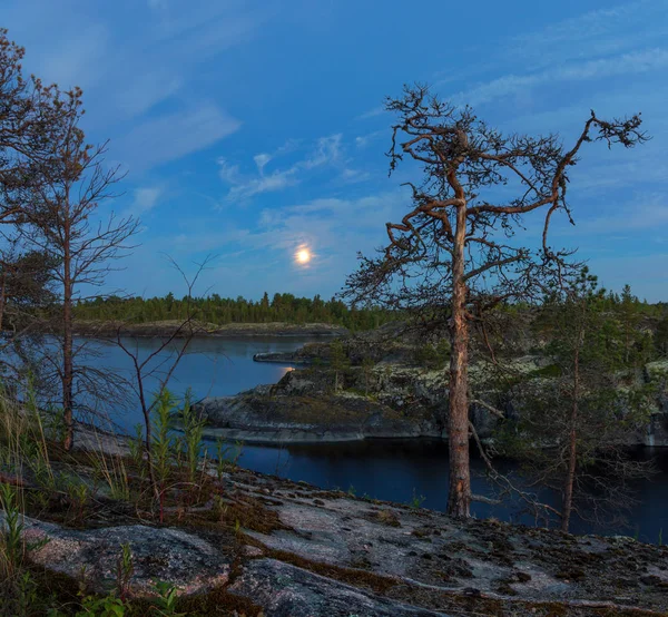 Noche blanca en el lago Ladoga — Foto de Stock