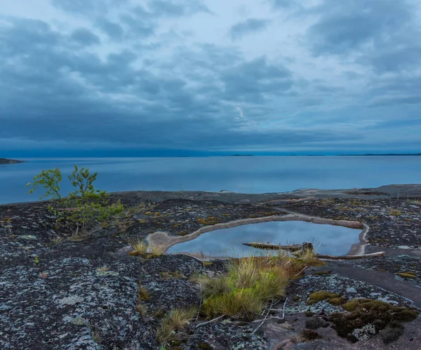 Biała noc na jeziorze Ładoga — Zdjęcie stockowe