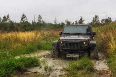 Jeep Wrangler orman yolu ile