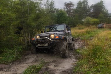 Jeep Wrangler orman yolu ile