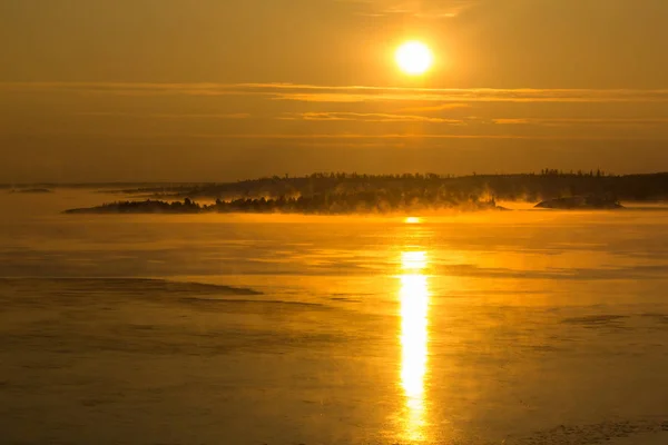 Invierno Lago Ladoga Karelia Rusia — Foto de Stock