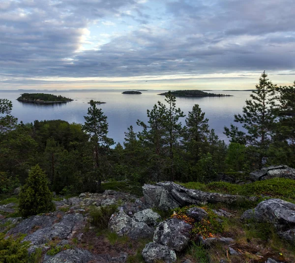 Abenddämmerung See Von Ladoga Karelien Juni — Stockfoto