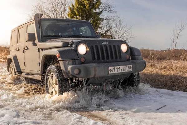 2018 Leningrad Region Karelia Russia Jeep Wrangler Road Jeep Wrangler — Stock Photo, Image