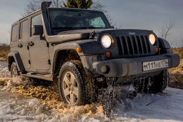 2018 Région Leningrad Carélie Russie Jeep Wrangler Hors Route Jeep — Photo