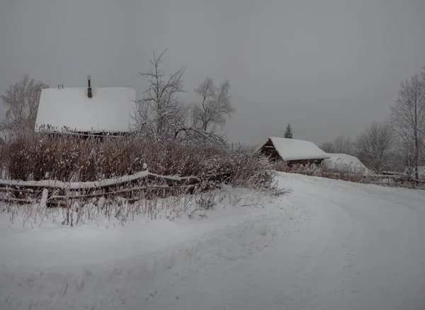 Hiver Dans Village Carélien Russie Image En Vente