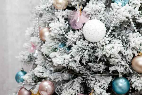 Part of a Christmas tree decorated. New Year — Stock Photo, Image