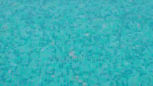 Blue ripped water in swimming pool — Stock Video