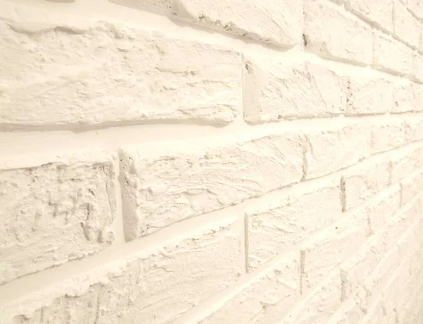 Ściana Cegły Gipsowej Tło Kremowe — Zdjęcie stockowe