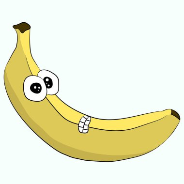 Muz surat. Komik korkmuş muz..