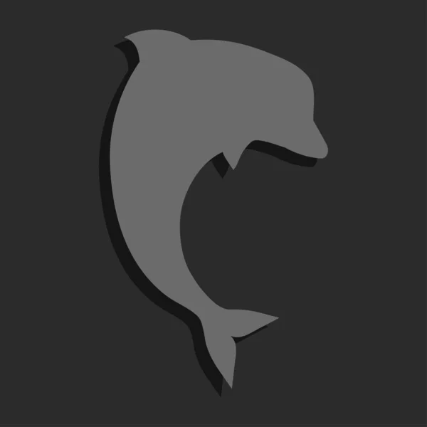 Ilustración Vectorial Delfín Sobre Fondo Oscuro — Vector de stock