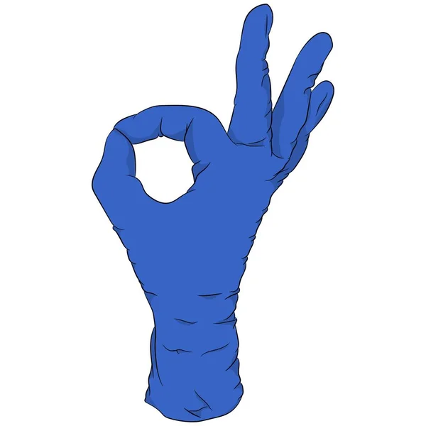 フラットデザインのベクトルイラスト 医療用手袋の手のジェスチャー — ストックベクタ