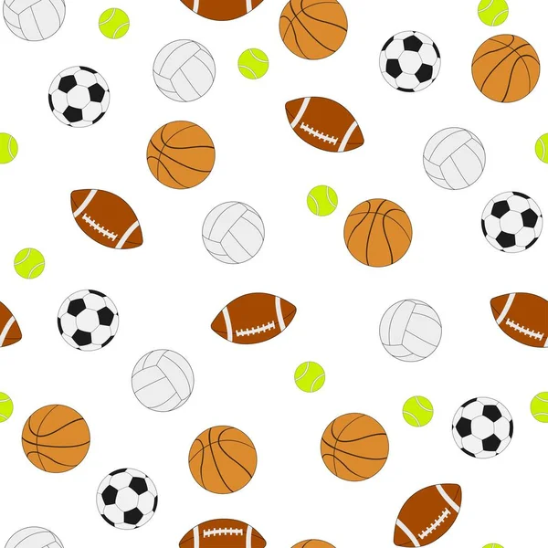 シームレスなスポーツボール パターン ベクトル描画 Eps10 — ストックベクタ
