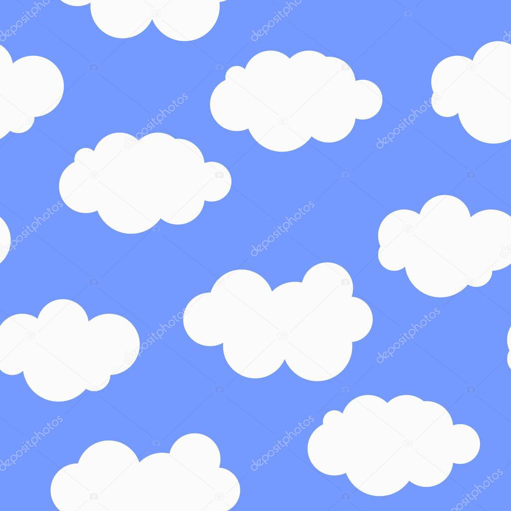 Seamless  background, clouds. Vector illustration flat design.