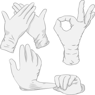 Düz bir tasarımın vektör çizimi. Hareketli eldivenler hazır..