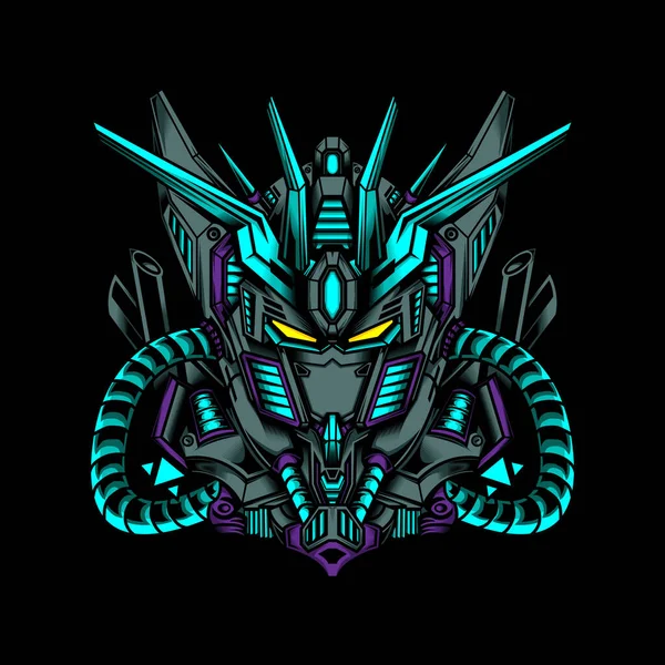 Ilustración Cabeza Robot Prime — Vector de stock