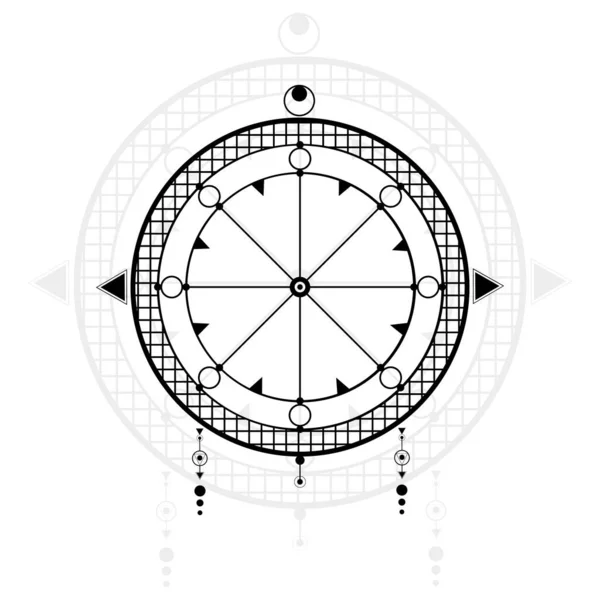 Modern Sacred Geometry Outline Shapes White Background — Stock Vector