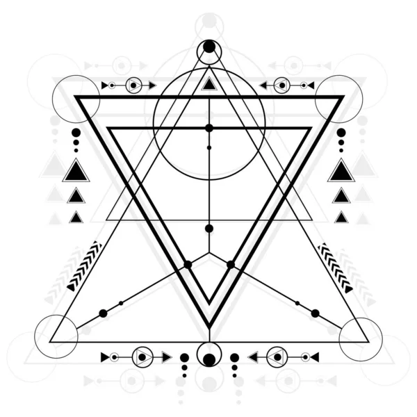 现代精美背景的神圣几何图形 可用于您的设计 纹身艺术 标志设计 企业身份 作为海报或徽章 — 图库矢量图片