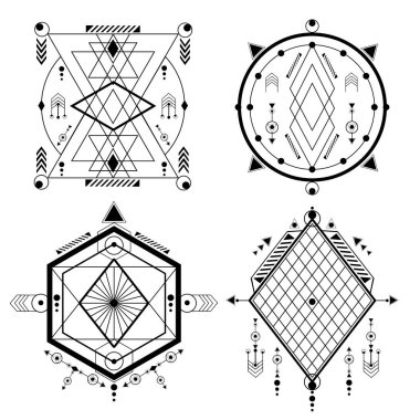 Dönüşüm çemberleri, simya sembolü, modern kutsal geometri. Dövme sanatı, logo tasarımı, kurumsal kimlik, poster ya da rozet olarak.