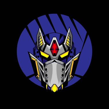 Çapraz Arkaplanlı Robot Başı Çizimi