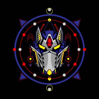 Kutsal geometriyle robot baş vektör çizimi