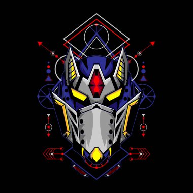 Kutsal geometriyle robot baş vektör çizimi