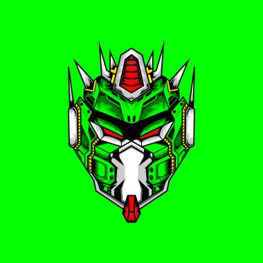 Katı renk arkaplana sahip robot kafası