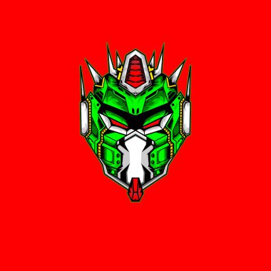 Katı renk arkaplana sahip robot kafası