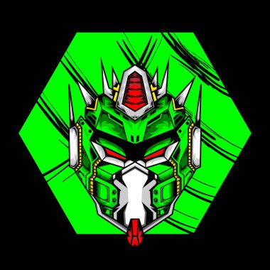 Soyut arkaplanı olan robot kafası