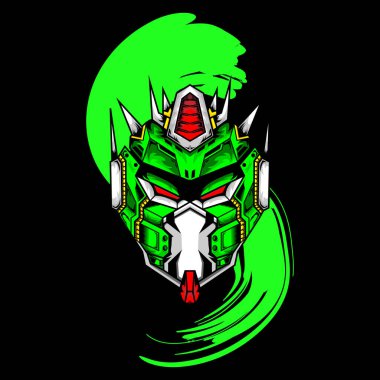 Mürekkep arkaplanı olan robot kafası