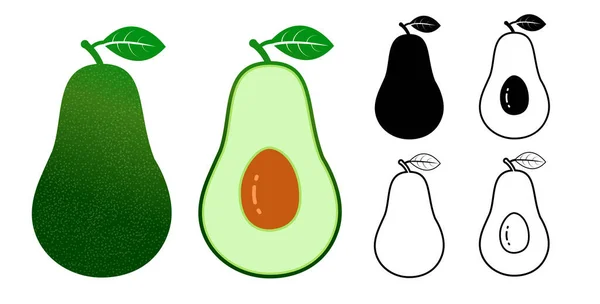Αβοκάντο Εικονίδιο Φορέα Φρούτα Εικονογράφηση — Διανυσματικό Αρχείο