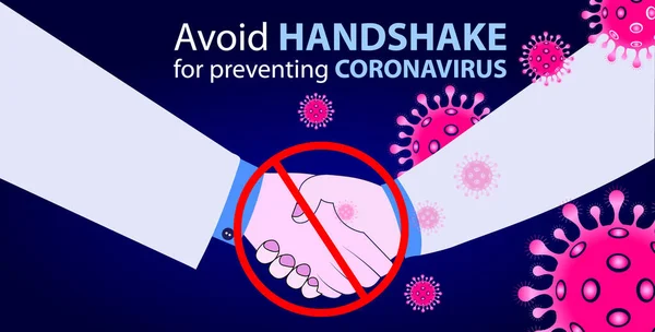 Vermijd Handdruk Ter Voorkoming Van Coronavirus Covid — Stockvector