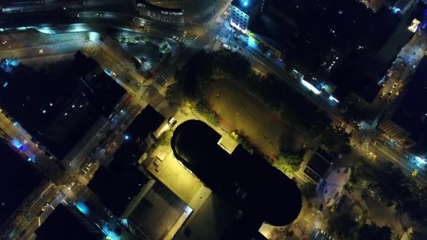 Letecké Záběry Čínské Čtvrti Noci Nyc — Stock video