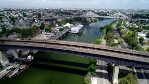 Luchtbeelden Van Santo Domingo Dominicaanse Republiek — Stockvideo