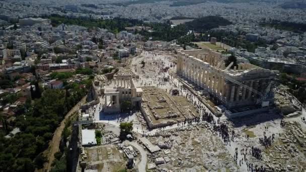 Εναέρια Λήψη Της Ακρόπολης Στην Αθήνα — Αρχείο Βίντεο