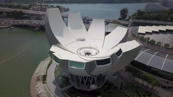 Singapore Antena Centrum Architektura Marina Zatoka Piaski Budynki Rządowe — Wideo stockowe