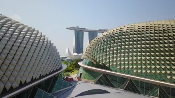 シンガポール航空のダウンタウン建築のショッピングやホテル文化センター — ストック動画