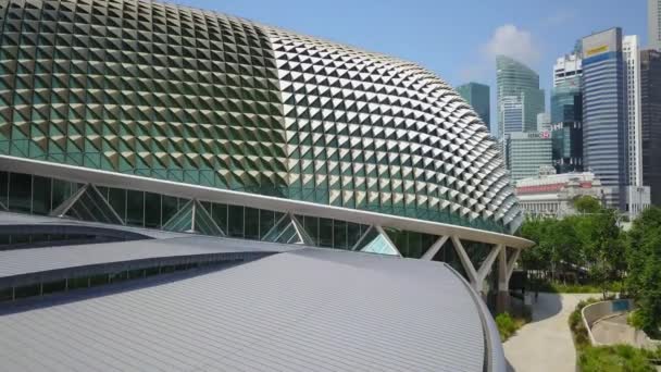 Singapore Antenn Centrum Arkitektur Shopping Och Hotell Kulturellt Centrum — Stockvideo