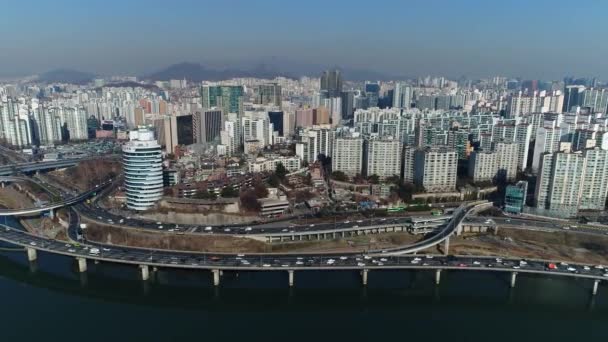 South Korea City Aerial — Stock Video